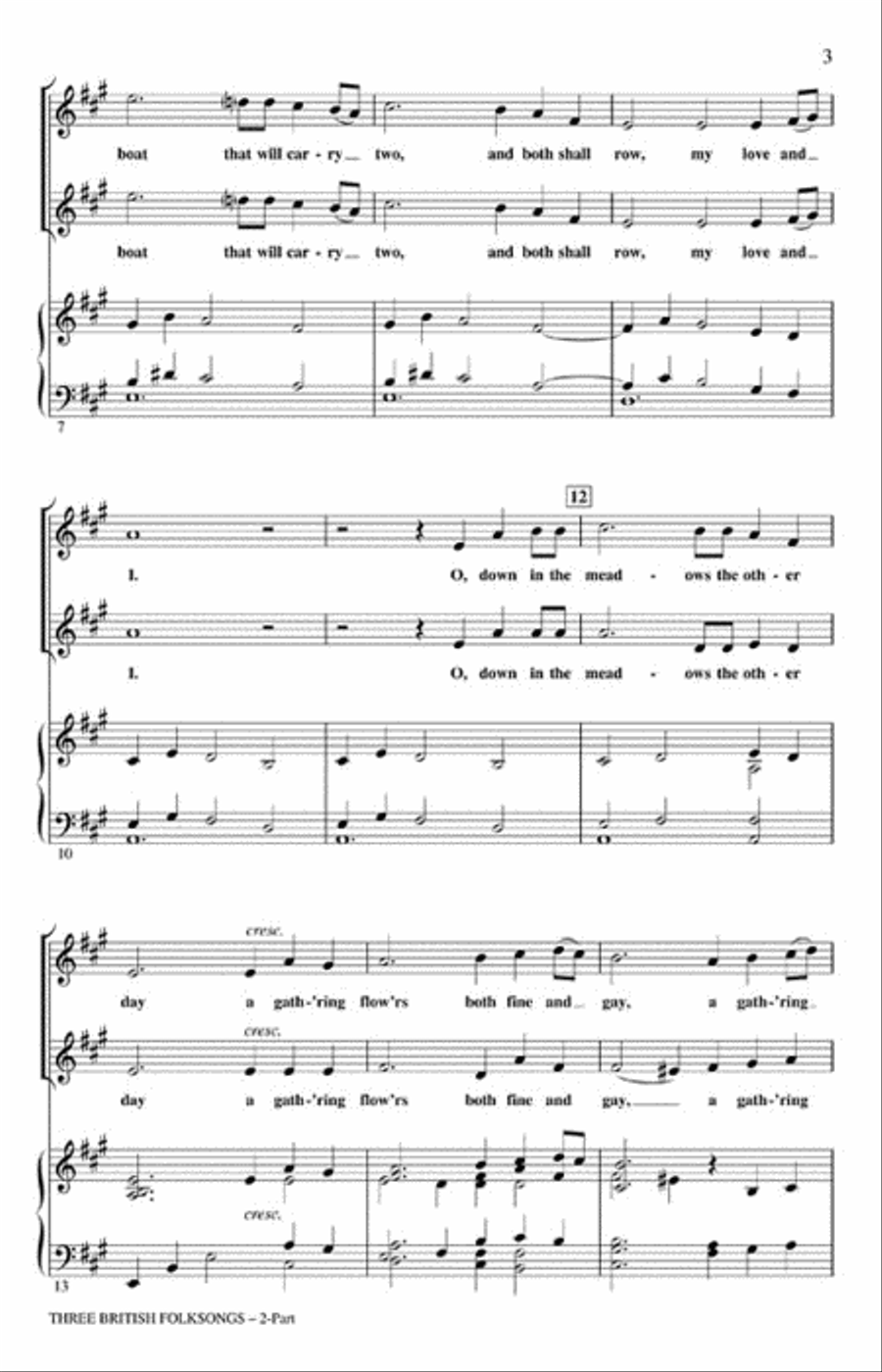 Three British Folksongs 2-Part scores gallery preview page 3