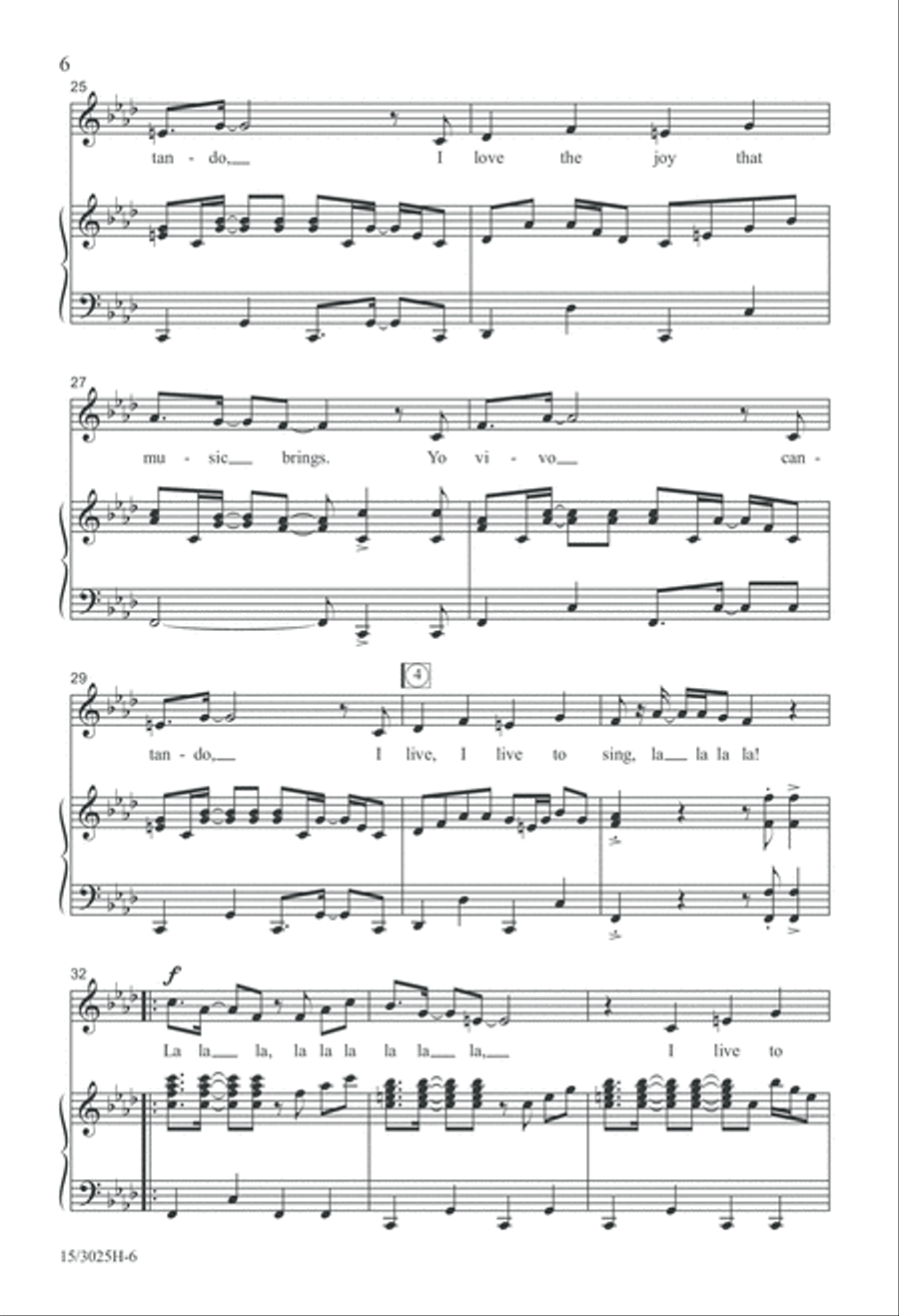 Yo Vivo Cantando! Unison Choir scores gallery preview page 6