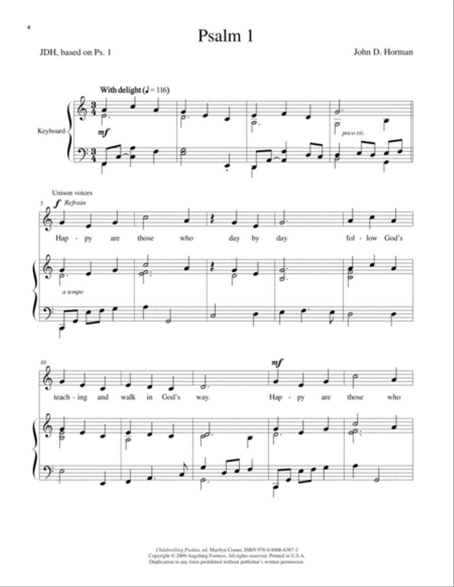 ChildrenSing Psalms Children's Choir scores gallery preview page 5