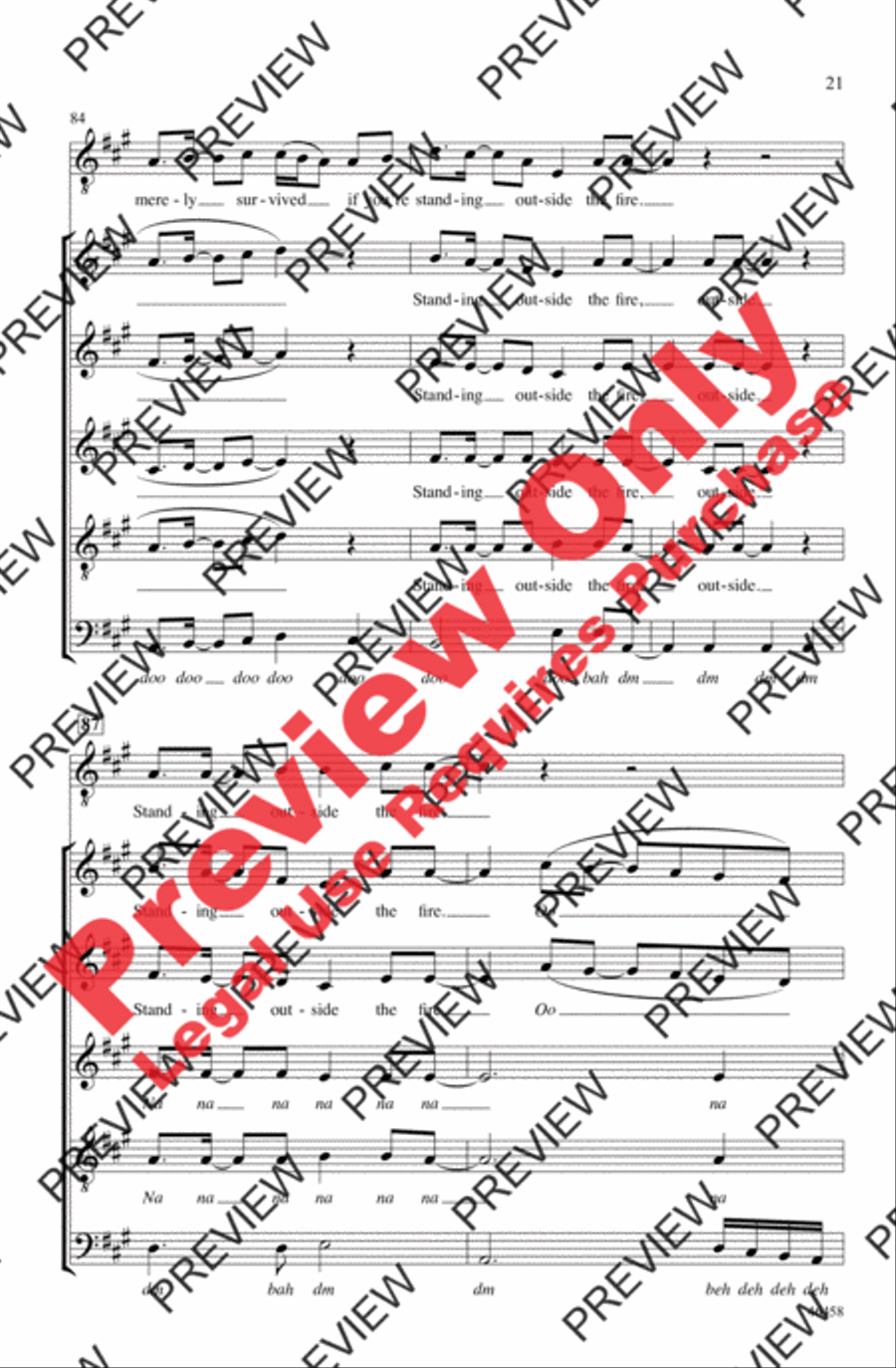Standing Outside the Fire 4-Part scores gallery preview page 21