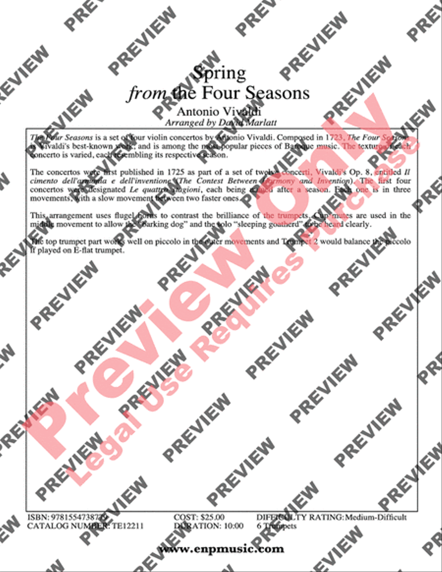 Spring from The Four Seasons Small Ensemble scores gallery preview page 2