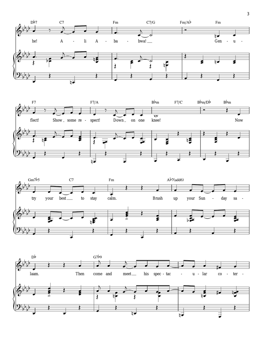 Prince Ali (from Aladdin) Piano, Vocal scores gallery preview page 3