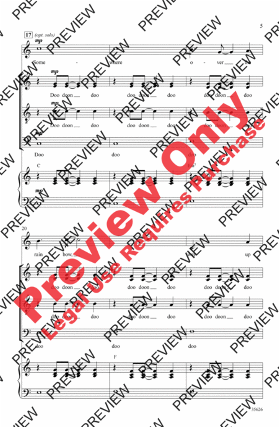Over the Rainbow Over the Rainbow 4-Part scores gallery preview page 5