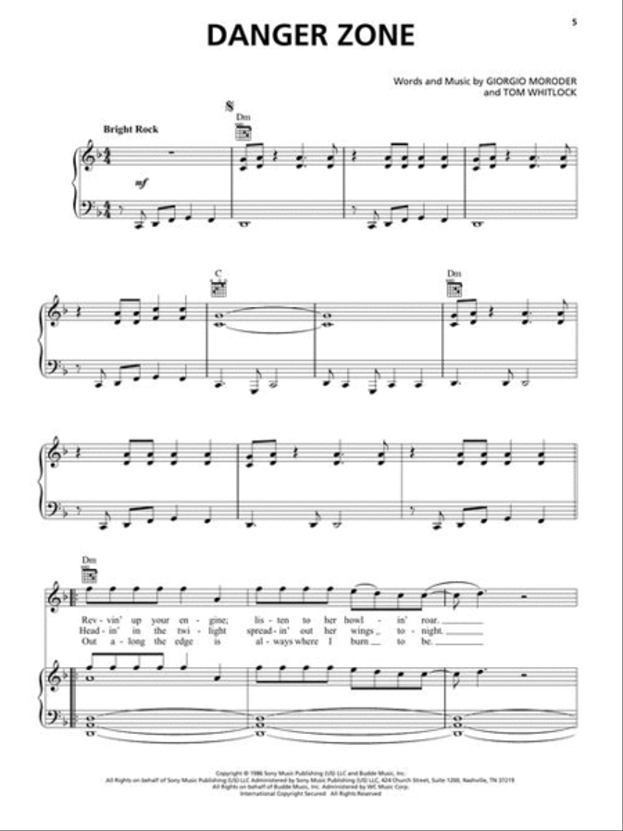 Top Gun: Maverick Piano, Vocal, Guitar scores gallery preview page 5