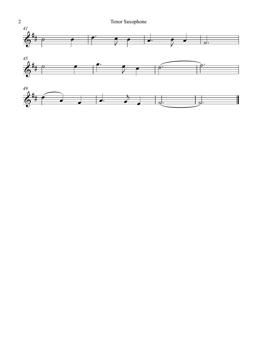 Franz Gruber - Silent Night (Tenor Saxophone and Double Bass Duet) Small Ensemble scores gallery preview page 6