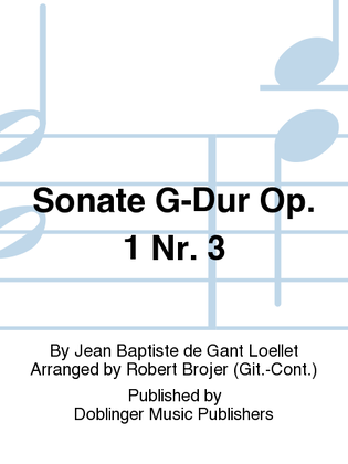 Book cover for Sonate g-Dur op. 1 Nr. 3