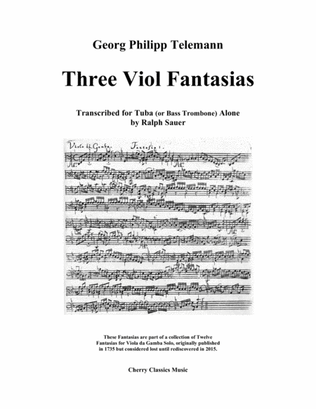 Three Viol Fantasias for Unaccompanied Tuba or Bass Trombone
