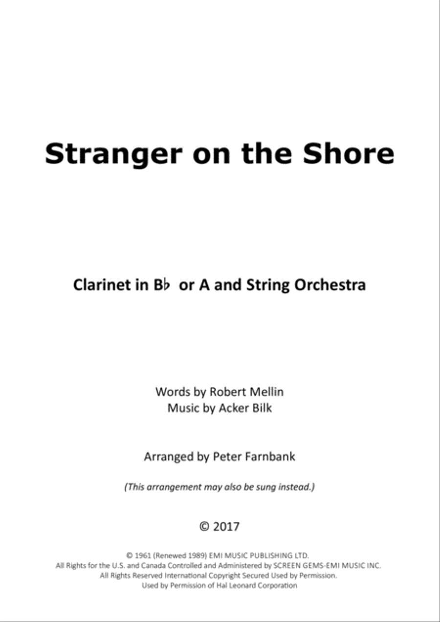 Stranger On The Shore String Orchestra scores gallery preview page 1