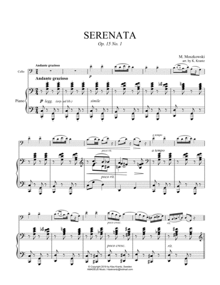Serenata Op. 15 No. 1 for cello piano image number null