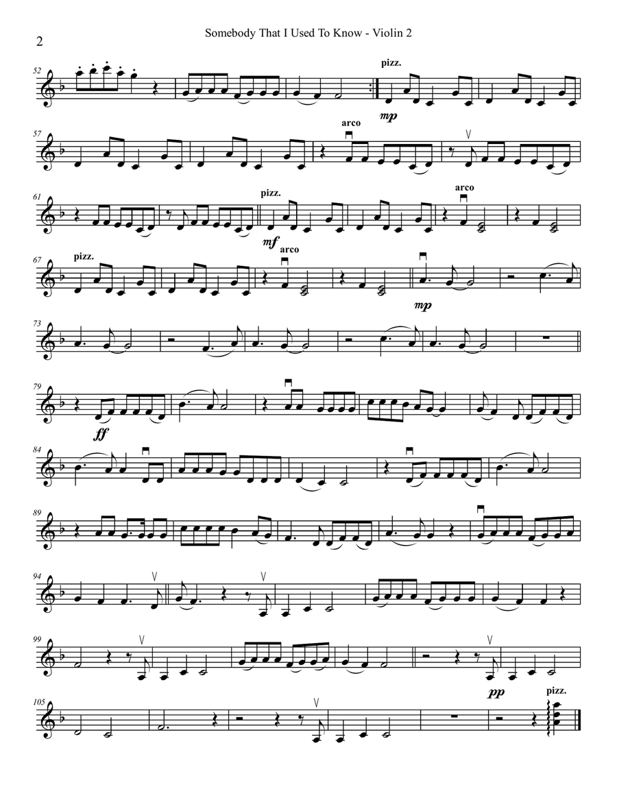 Somebody That I Used To Know String Quartet scores gallery preview page 4