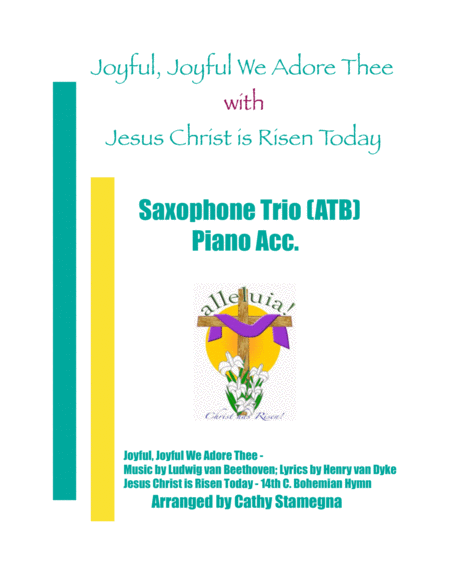 Joyful, Joyful We Adore Thee (with "Jesus Christ is Risen Today") - Saxophone Trio (ATB), Piano Acc. image number null