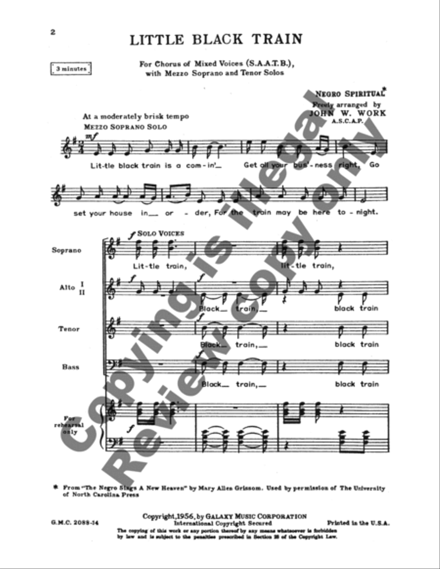 Little Black Train Little Black Train Choir scores gallery preview page 3