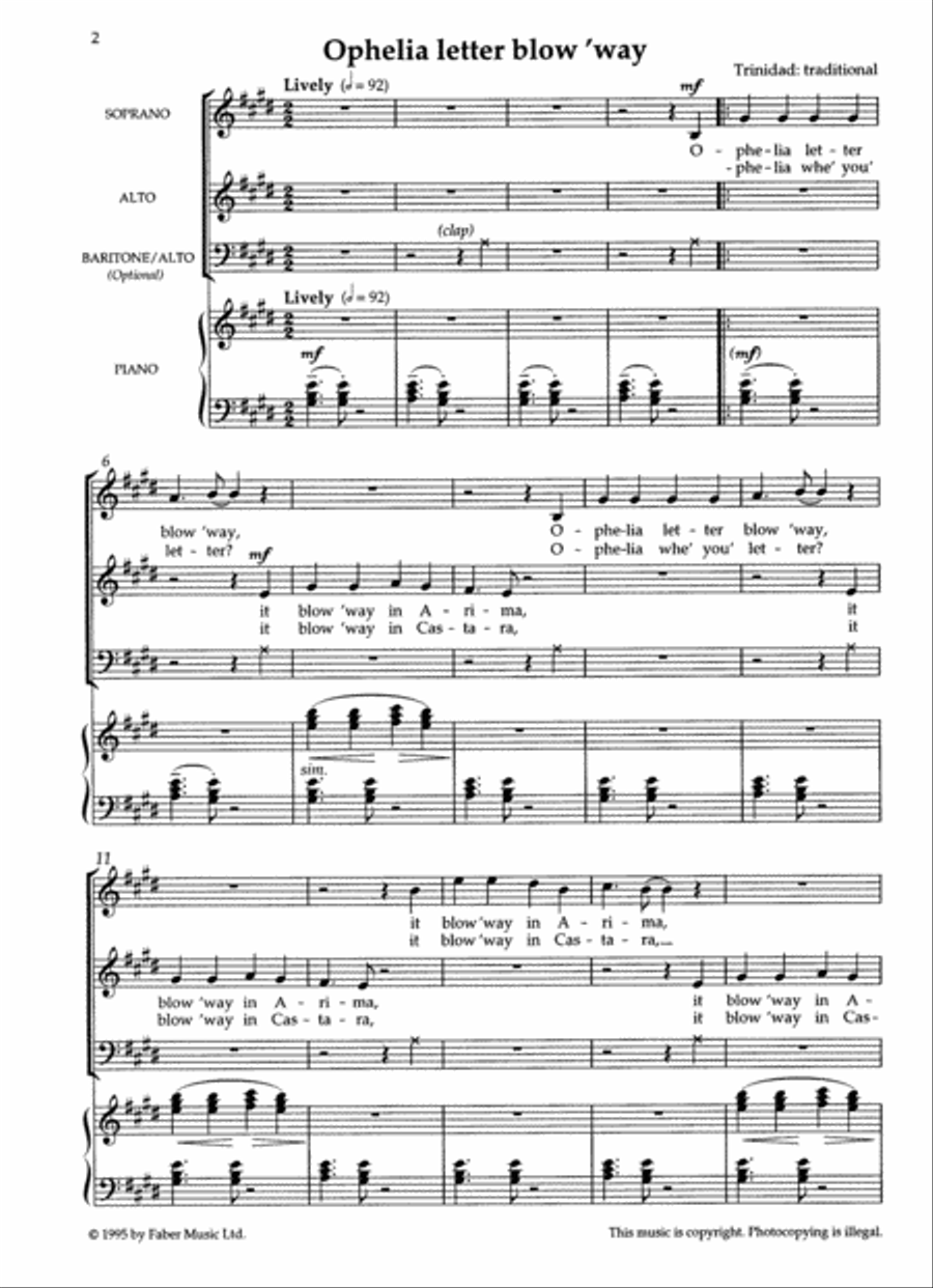 Three Caribbean Calypsos Three Caribbean Calypsos Choir scores gallery preview page 2