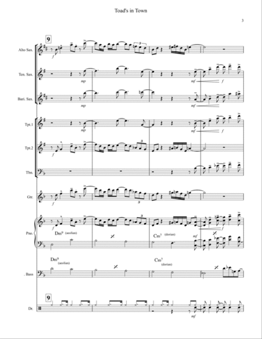 Toad's in Town Toad's in Town Large Ensemble scores gallery preview page 3