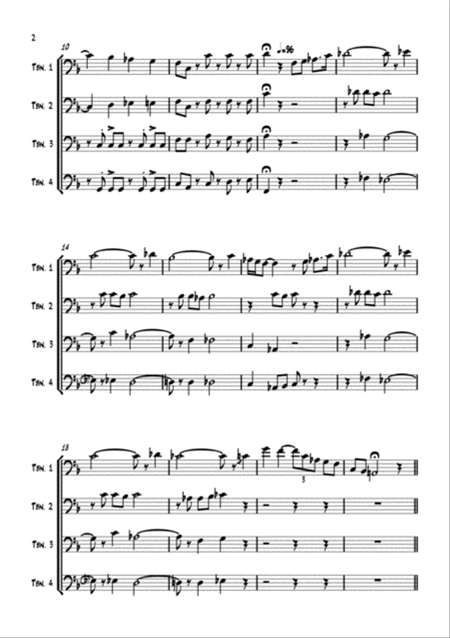 Not a Bb ballad - trombone quartet with odd-metering skills Trombone Quartet scores gallery preview page 3