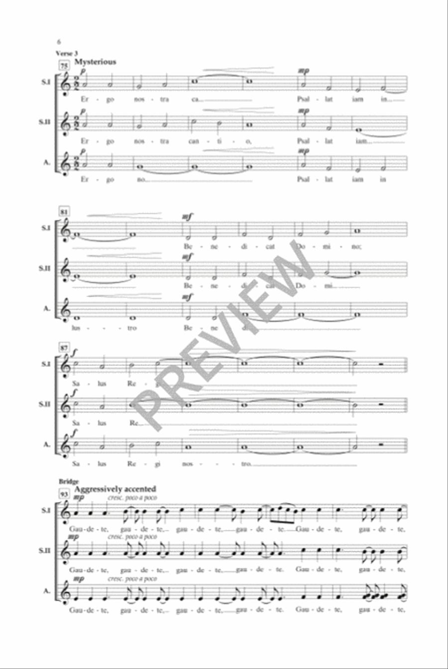 Gaudete! - SSA (Vocal Score) SSA scores gallery preview page 5