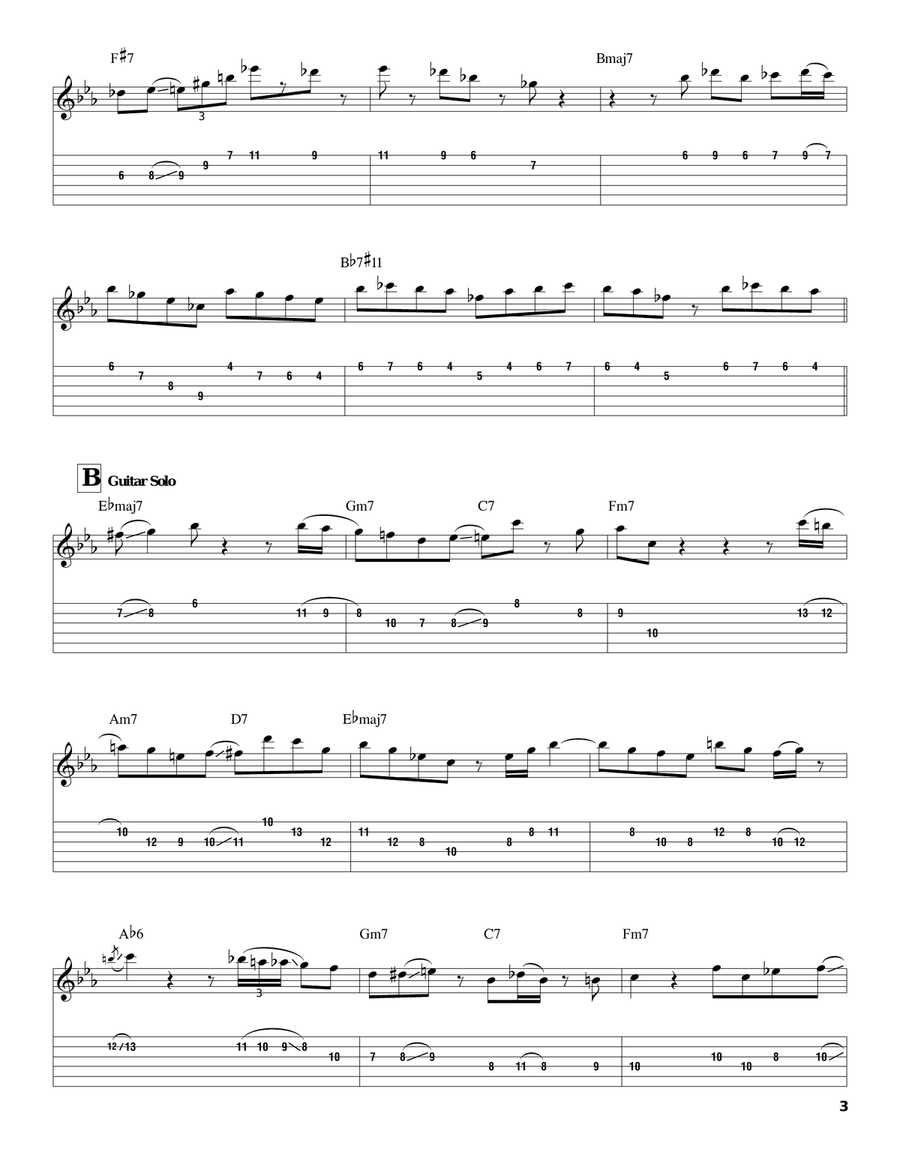 On A Slow Boat To China Electric Guitar scores gallery preview page 3