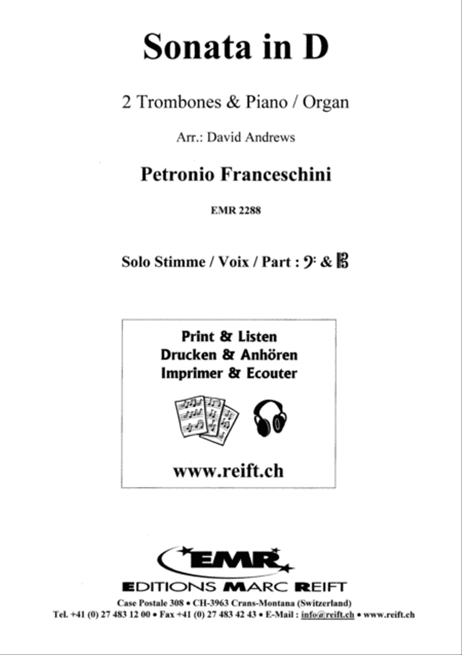 Sonata in D Trombone Duet scores gallery preview page 2