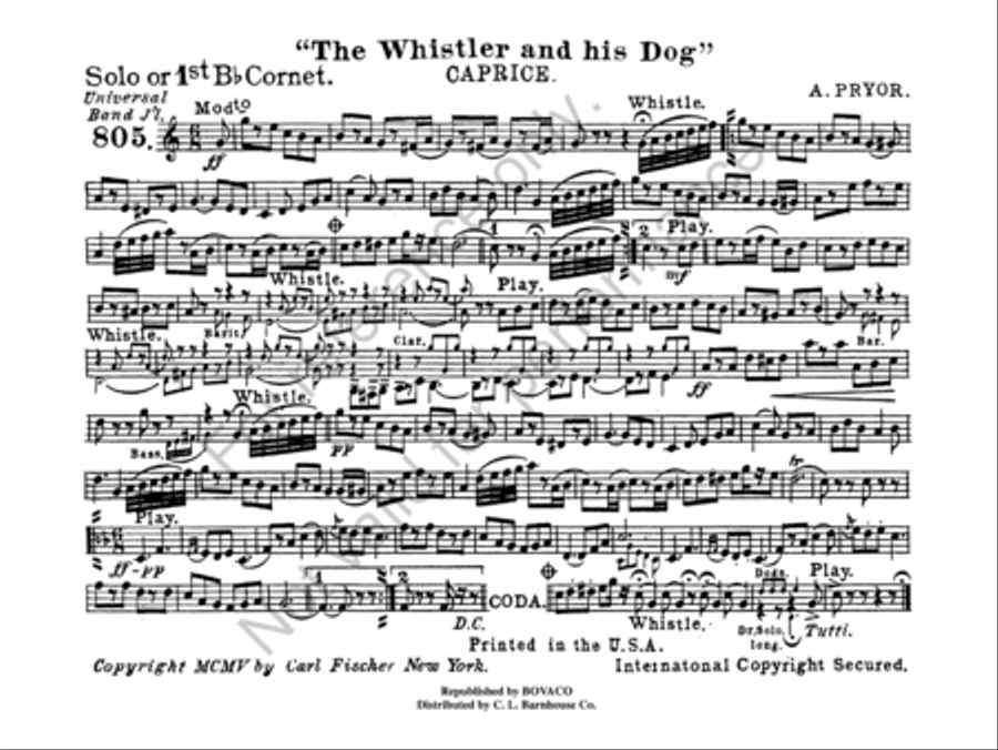 The Whistler and His Dog Concert Band scores gallery preview page 3
