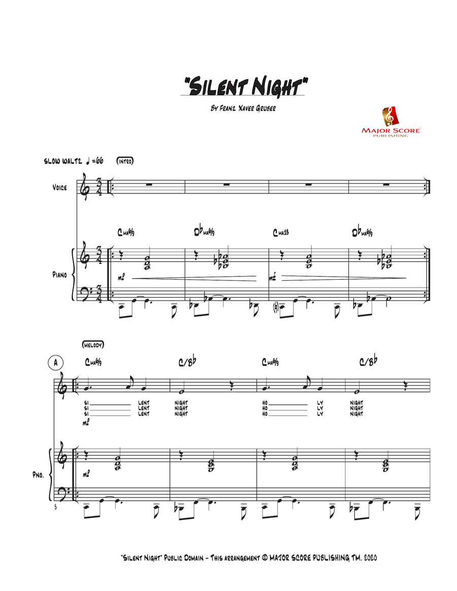 Silent Night - Vocal & Piano (C Major) Piano, Vocal scores gallery preview page 4
