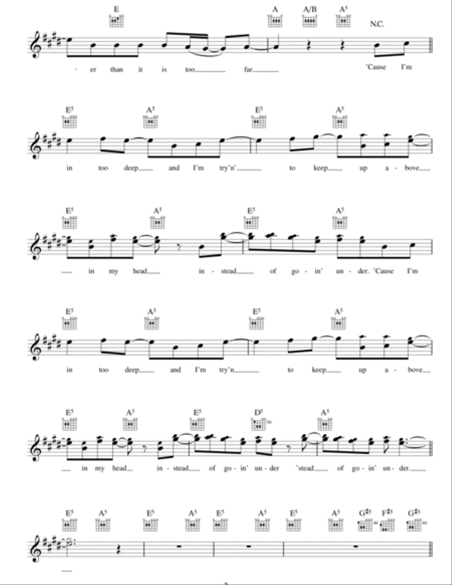 In Too Deep Piano scores gallery preview page 2