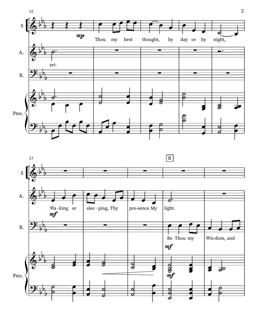 Be Thou My Vision 3-Part scores gallery preview page 2