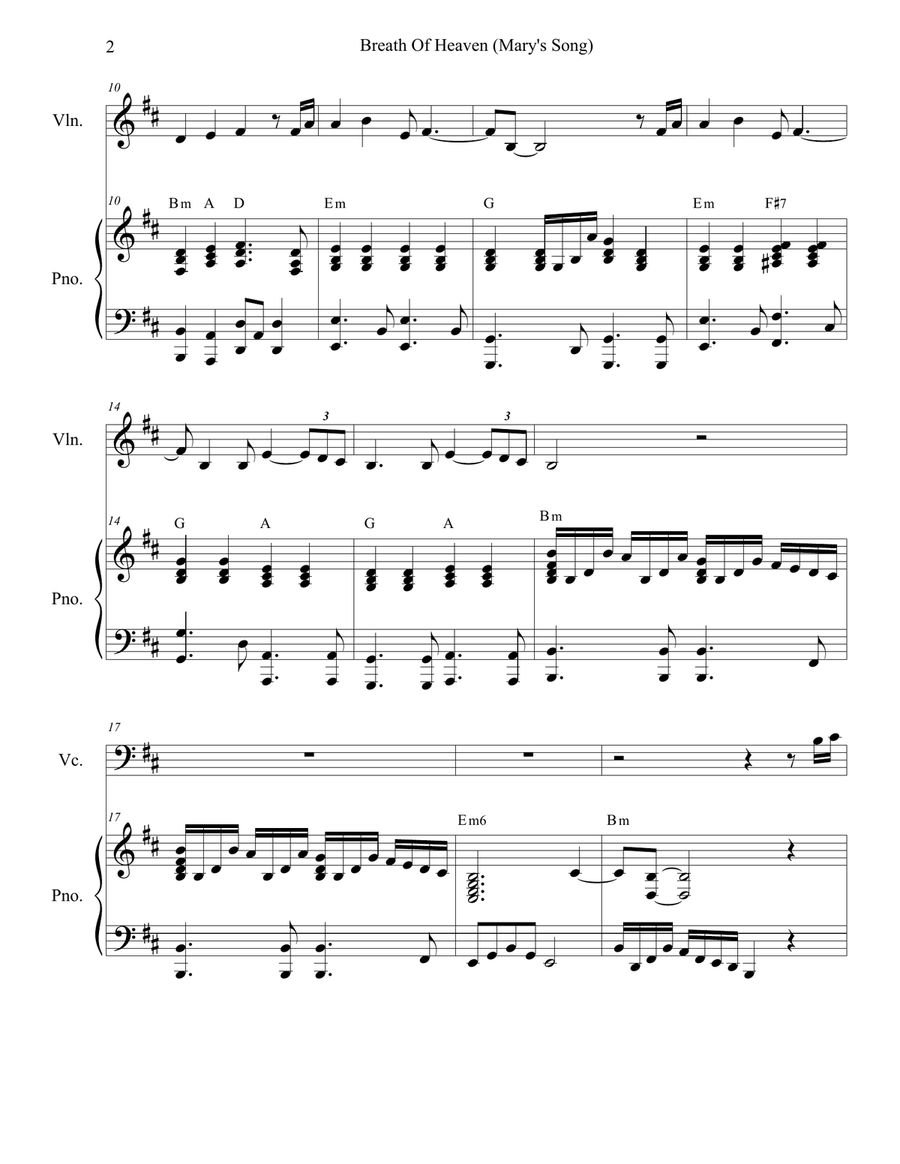 Breath Of Heaven (Mary's Song) Piano Trio scores gallery preview page 2