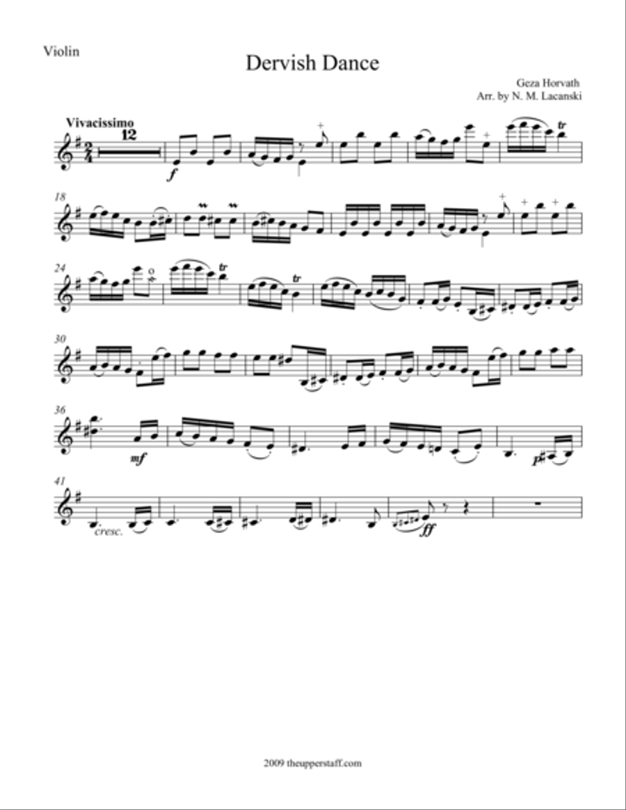 Dervish Dance Violin Solo scores gallery preview page 1