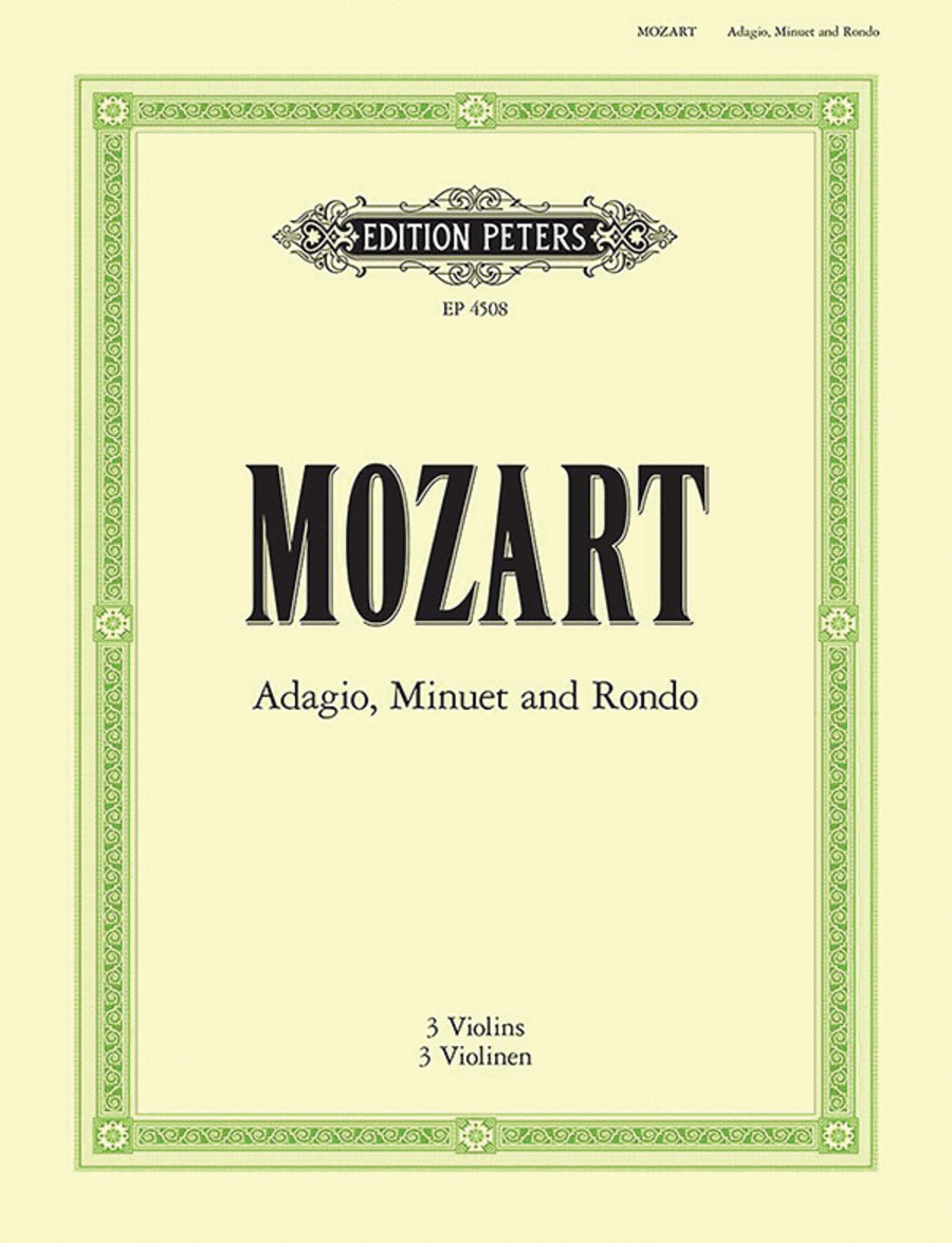 Book cover for Adagio K356 (617a), Minuet and Rondo from K439b No. 3