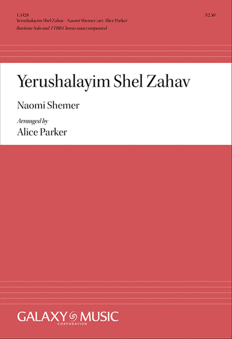 Yerushalayim Shel Zahav: (Jerusalem of Gold) TTBB scores gallery preview page 1