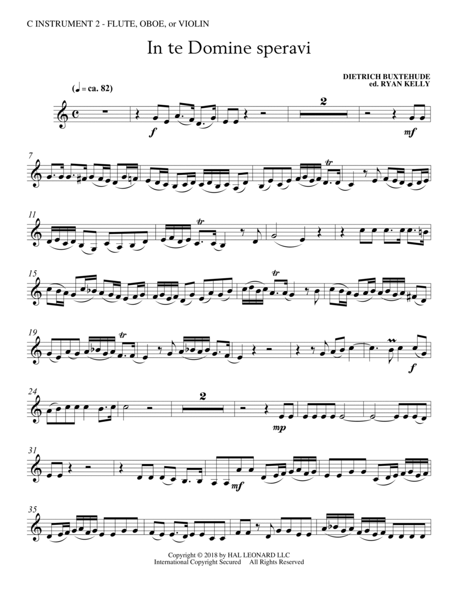 In Te Domine Speravi (ed. Ryan Kelly) - C Instrument II Choir scores gallery preview page 1