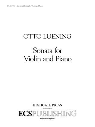 Sonata for Violin and Piano (Score & part)