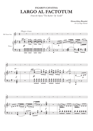 Figaro's Cavatina "Largo Al Factotum" for Tenor Saxophone and Piano