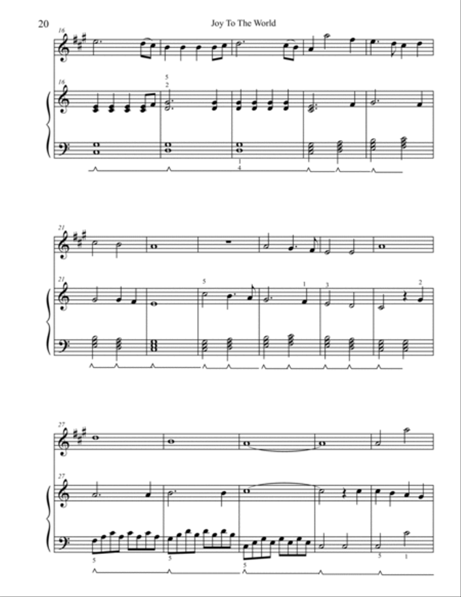 Christmas Duets for Alto Saxophone & Piano: Joy To The World Woodwind Duet scores gallery preview page 2