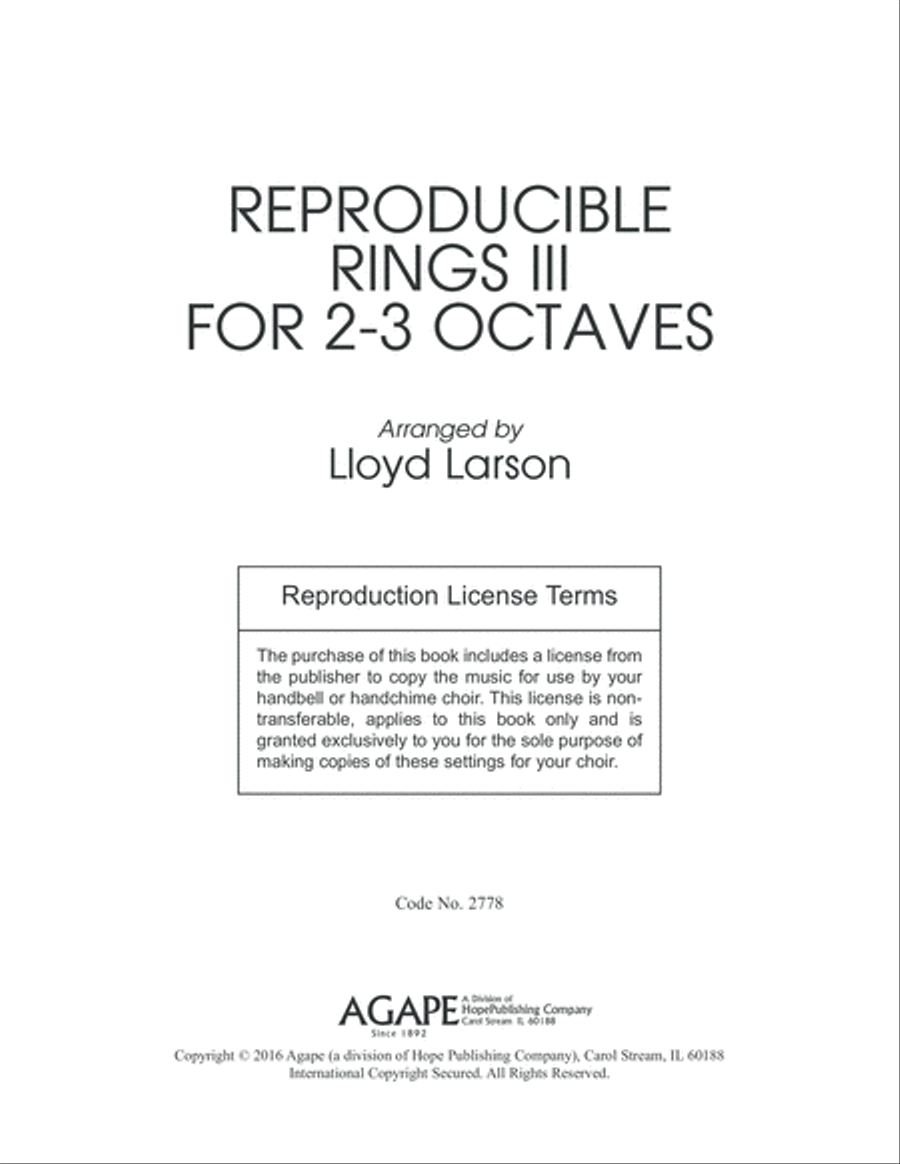 Reproducible Rings for 2-3 Octaves, Vol. 3-Digital Download image number null