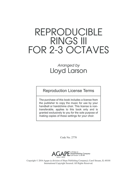 Reproducible Rings for 2-3 Octaves, Vol. 3-Digital Download image number null