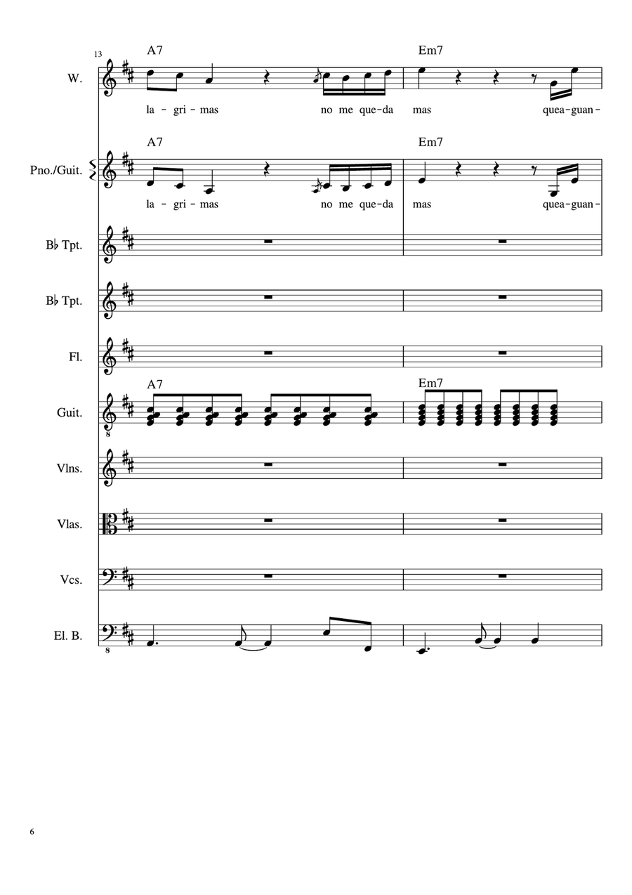No Me Queda Mas Piano, Vocal scores gallery preview page 6
