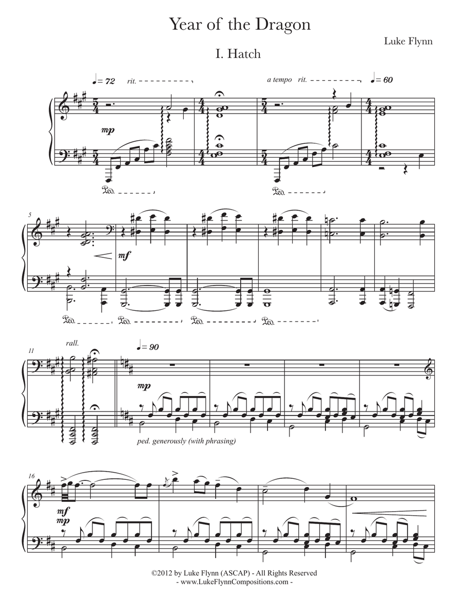 Year of the Dragon Piano Solo scores gallery preview page 3