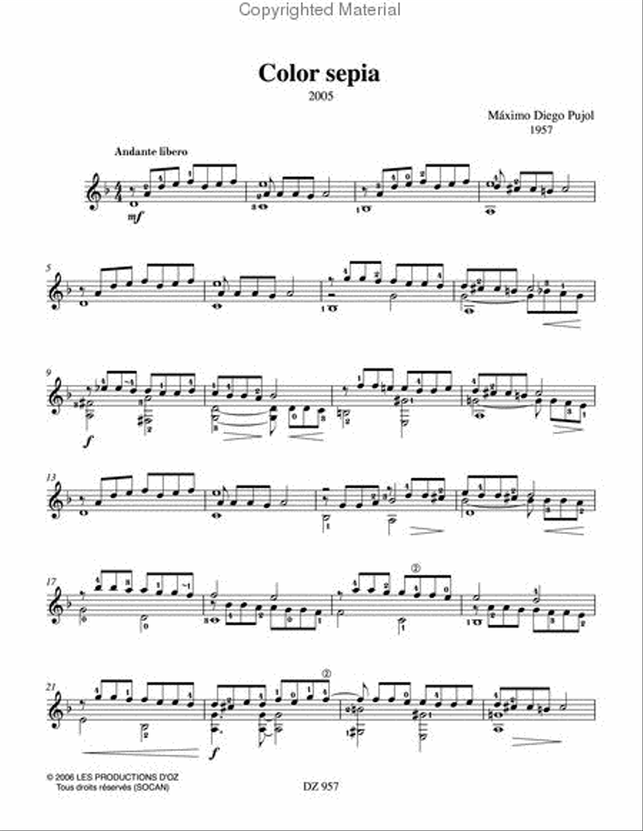 Color sepia Color sepia Classical Guitar scores gallery preview page 2