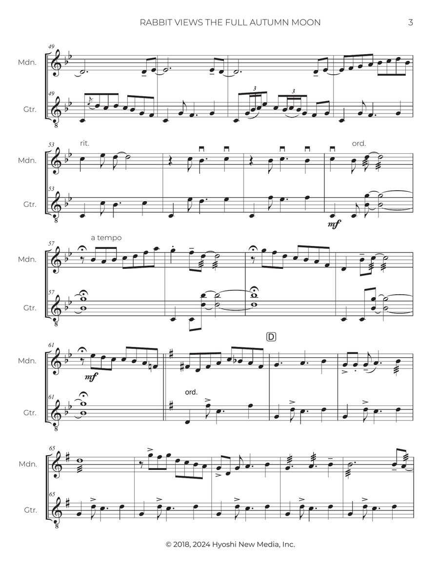 Rabbit Views the Full Autumn Moon Chamber Music scores gallery preview page 4