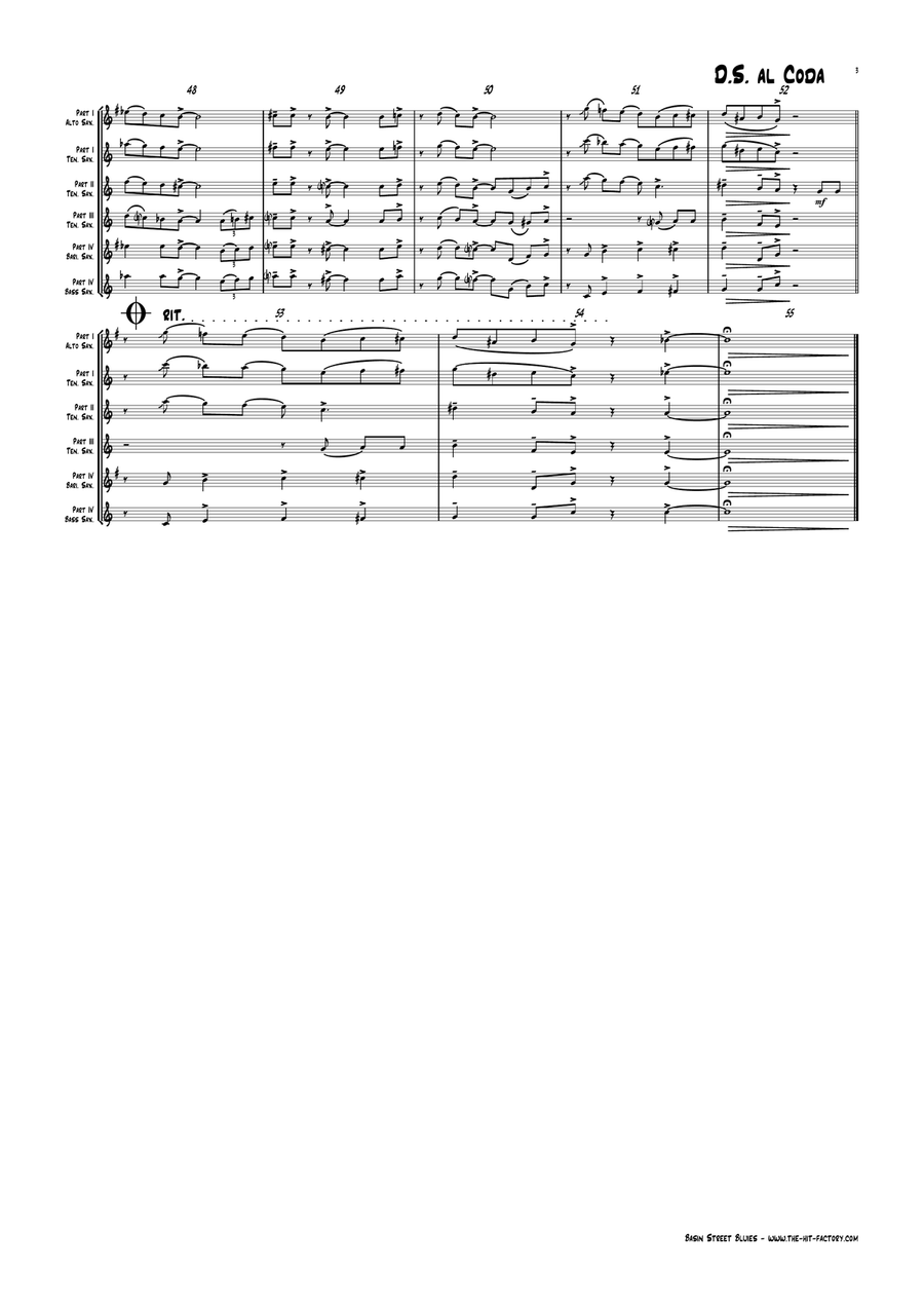 Basin Street Blues Saxophone Quartet scores gallery preview page 3