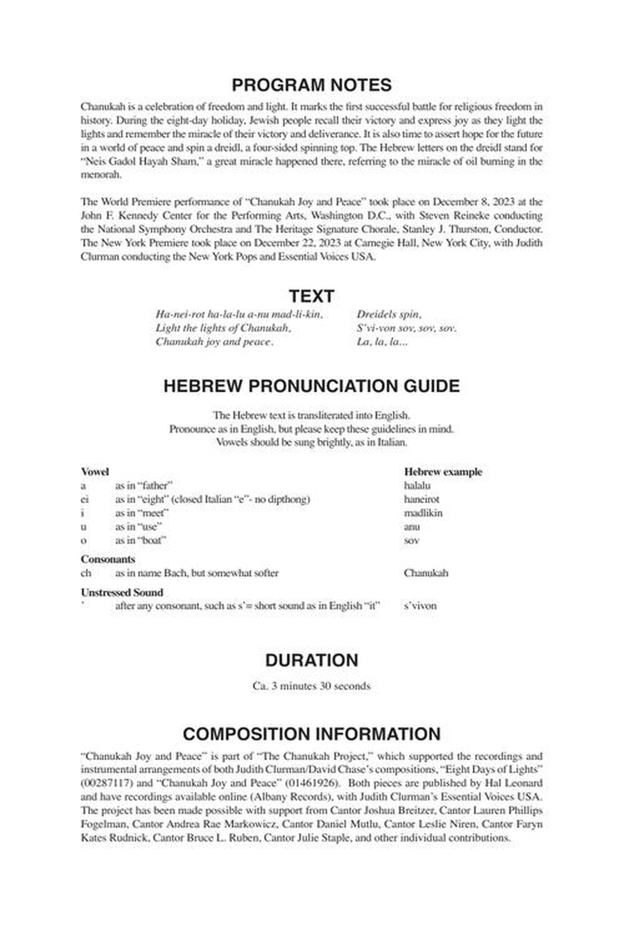 Chanukah Joy and Peace 4-Part scores gallery preview page 3