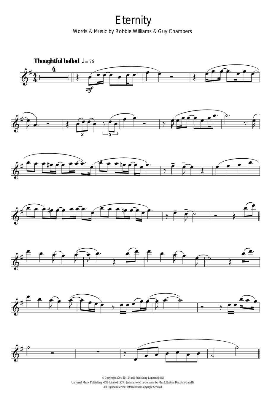 Eternity Alto Saxophone scores gallery preview page 1