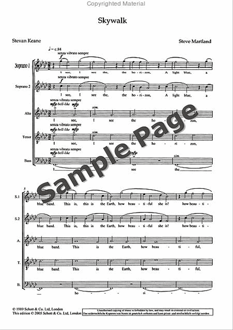 Skywalk (I See the Horizon) SSATB scores gallery preview page 6