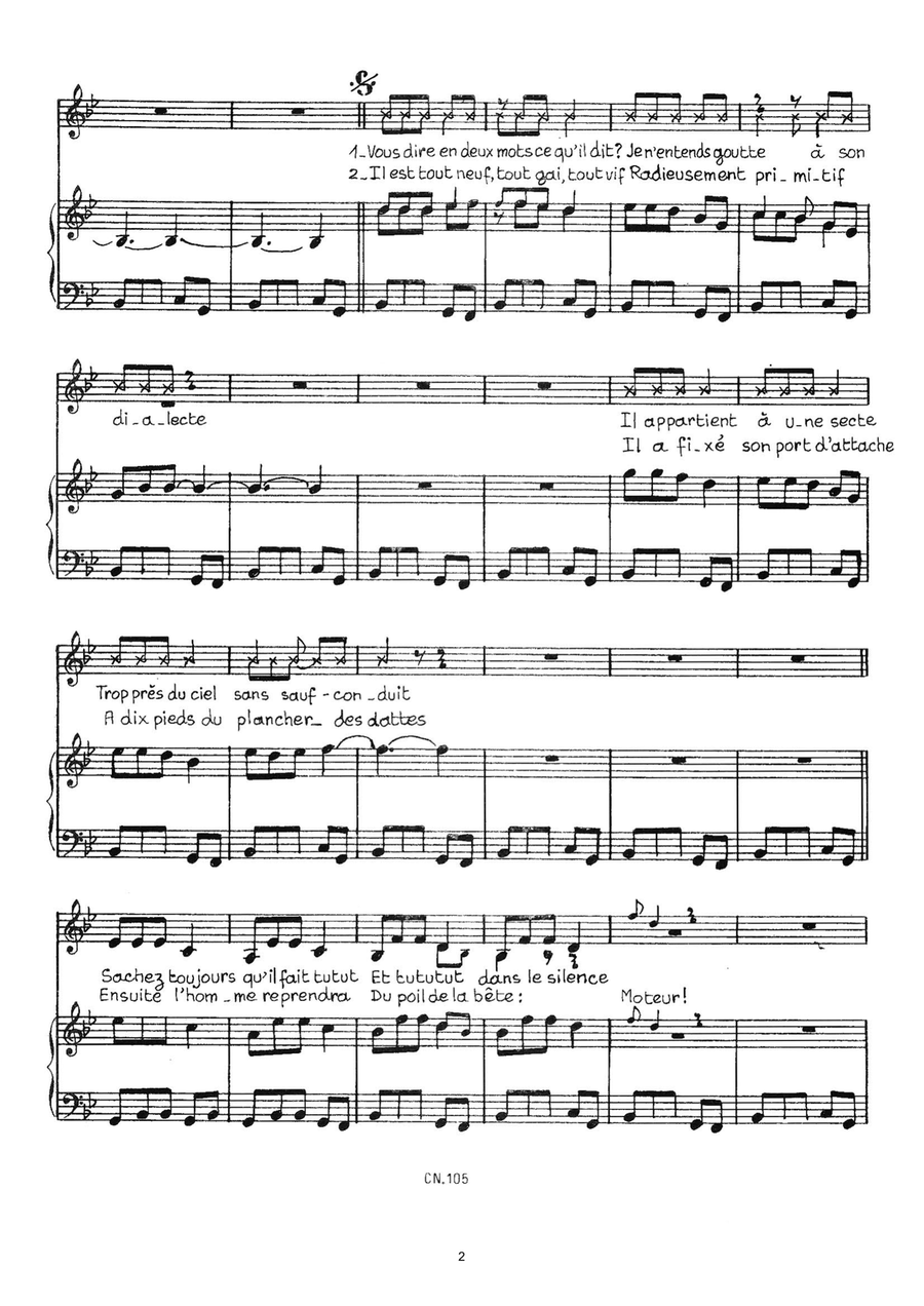 Petit Oiseau De Marrakech Piano, Vocal scores gallery preview page 2