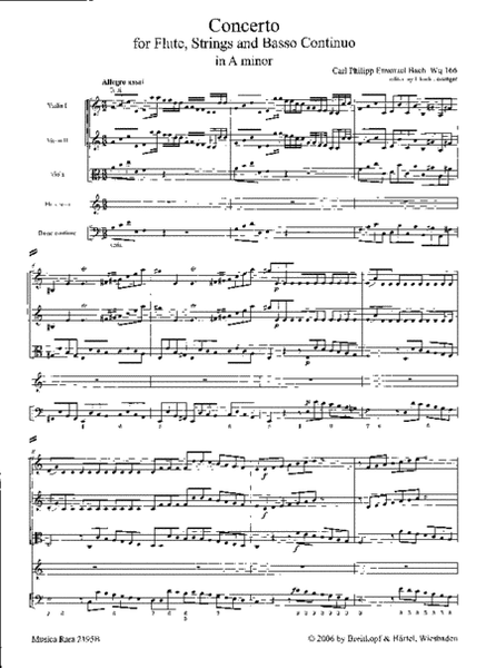 Flute Concerto in A minor Wq 166