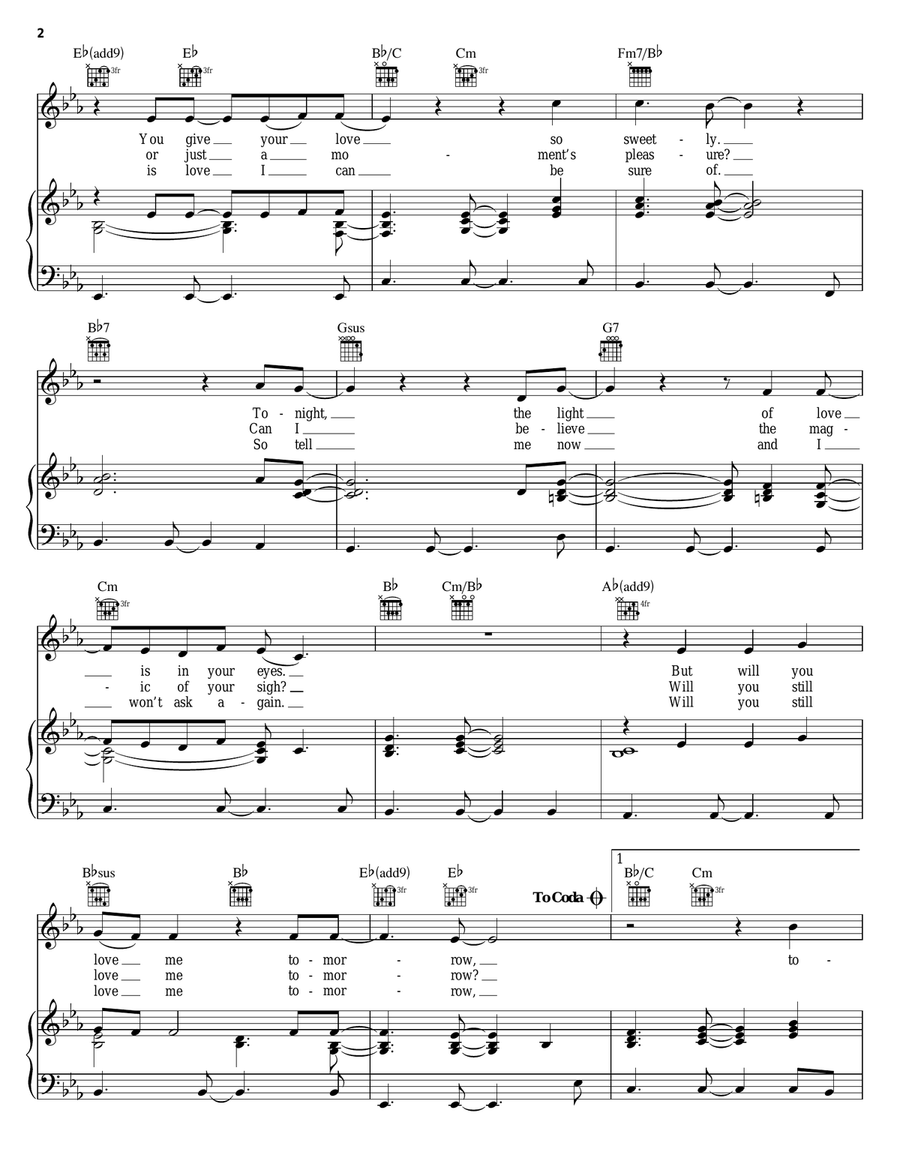 Will You Love Me Tomorrow (Will You Still Love Me Tomorrow) Piano, Vocal, Guitar scores gallery preview page 2