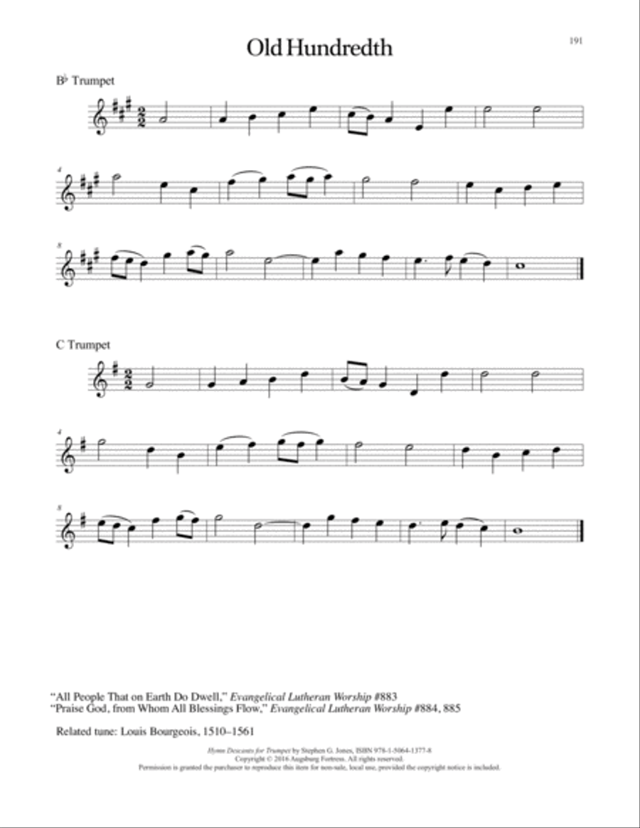 Hymn Descants for Trumpet C Trumpet scores gallery preview page 192