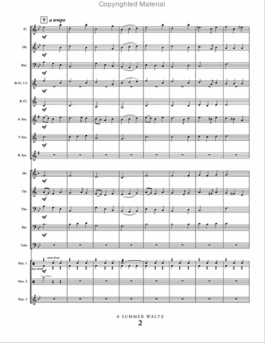 Summer Waltz Summer Waltz Concert Band scores gallery preview page 3