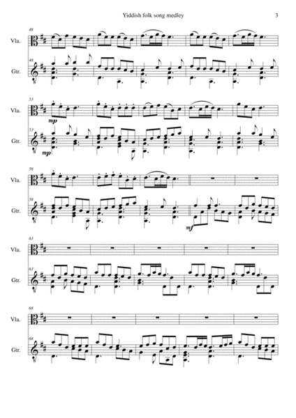 Yiddish Folk Song Medley for viola and guitar image number null